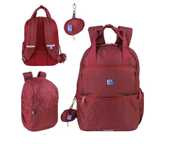 Plecak Oxford z rączką B-Ready RPET bordowy 400204950